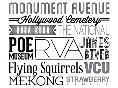 RVA art black white bw collage design font fonts graphic graphic design letter letters monotone richmond rva type typography virginia