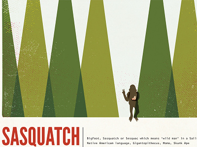 sasquatch and son bigfoot illustration trees