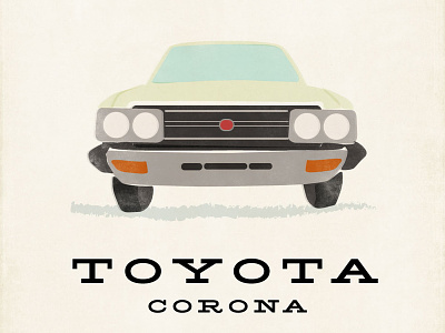 Toyota Corona Illustration car corona illustration retro toyota vintage
