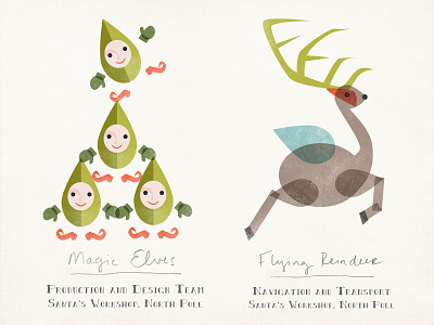 Magic Elves and Reindeer character deer eames elves illustration modern reindeer