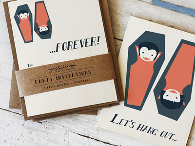 Let's Hang Out...FOREVER! halloween invite vampire