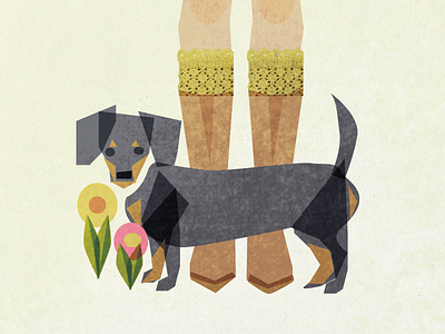 Vogue Knit Shot boots dog flower illustration spring vogue