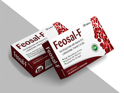 Red Blood Cell Packaging Design blood packaging design box design branding dietary supplement illustration iron tablet packaging design pharma label product design product packaging red bloodcell