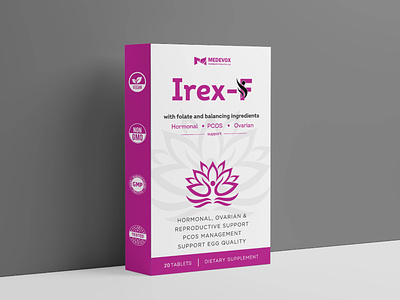 Pharma Box Design blister design branding dietary supplement illustration packaging design pcos products pharma box pharma box design pharmaceutical product product design