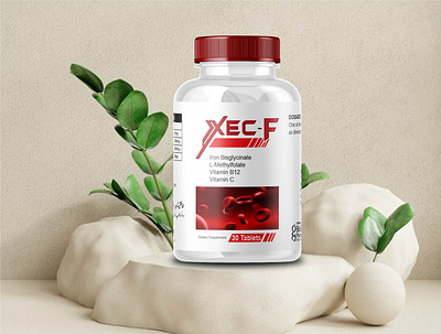 Supplement Label Design iron tablet l methyl folate product label label design red blood cell product vitamin b12 vitamin c label