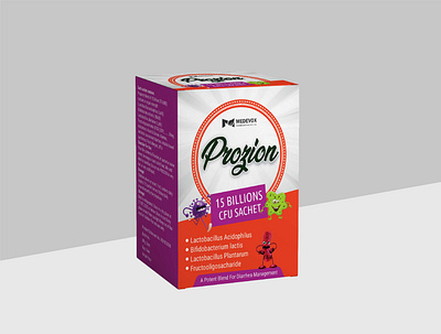 Probiotic Sachet Design 60 billion branding cfu sachet graphic design prebiotic probiotic sachet box sachet design