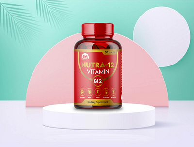 Supplement Label Design branding dietary supplement digestion energy graphic design heart label label design packaging design product design supplement label vitamin b12 product