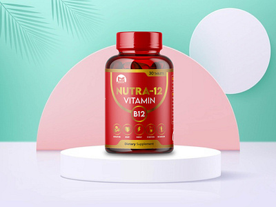 Supplement Label Design branding dietary supplement digestion energy graphic design heart label label design packaging design product design supplement label vitamin b12 product