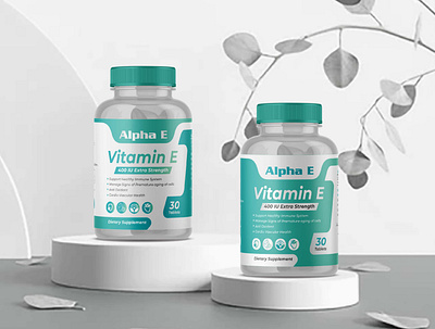 Vitamin E Label Design bottle label branding dietary supplement label label design nutra label packaging design pharma design pharma label product design supplement label vitamin e vitamin e 400iu
