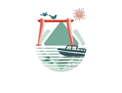 Grand Canal branding design illustration logo vector
