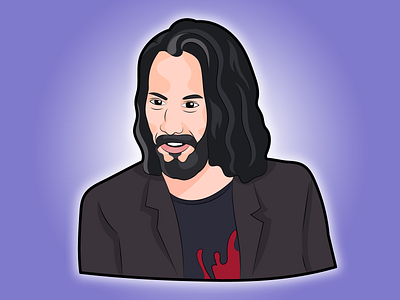 Keanu Reeves portrait 2d adobe illustrator design graphic design illustration keanu reeves portrait vector