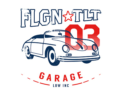 Flgntlt apparel automotive car design illustration screenprint tshirt