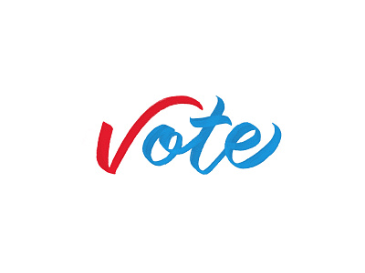 Vote brushpen democratic elections lettering republican vote voting