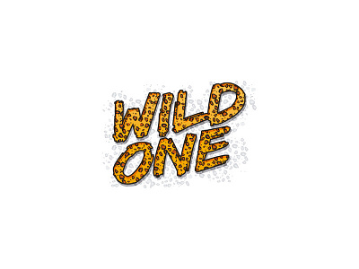 Wild One illustration lettering sticker vector