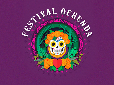 Festival Ofrenda branding dia de muertos illustration mexico