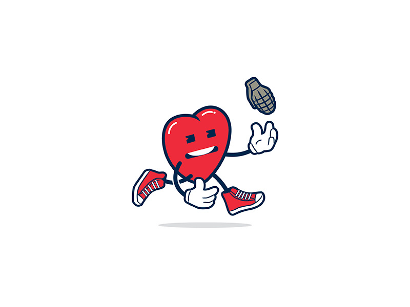Heart grenade love grenade valentines day heart illustration