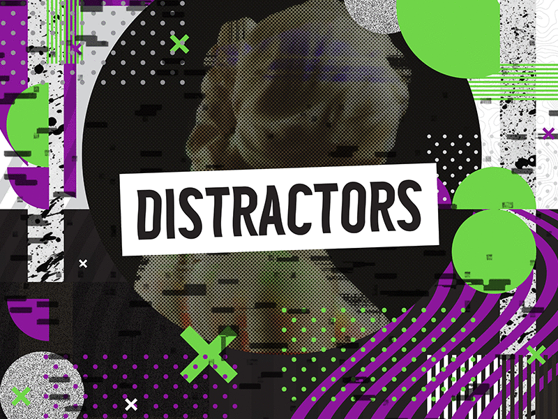 Distractors glitch music album logo logotype