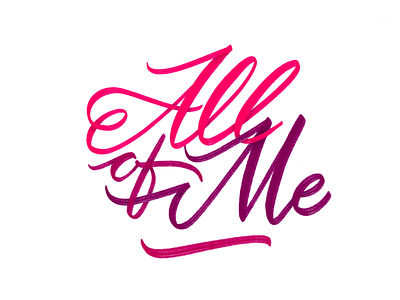 All of me all of me brush pen lettering procreate app