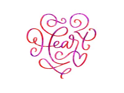 Heart design heart lettering logotype love pink procreate purple red