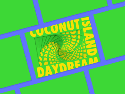Coconut Island Daydream animation design gif kinetic postcard type