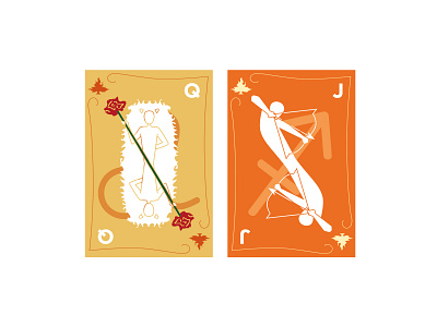 Queen and Jack for a poker card deck