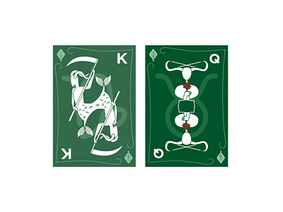 King and Queen for a poker card deck design graphic design illustration
