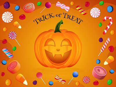 Happy pumpkin and Halloween treats design graphic design halloween2022 illustration vector