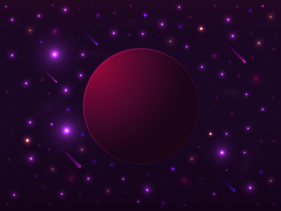Deep purple galaxy background with planet and stars design graphic design illustration vector