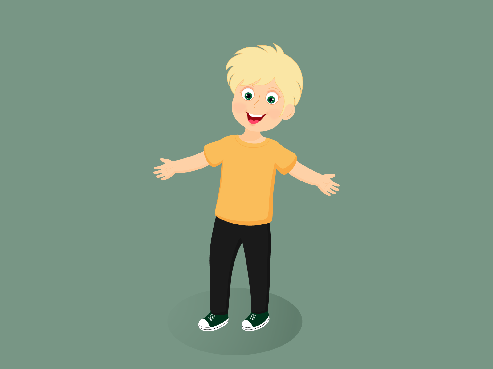 Happy smiling boy and green background by Natalia on Dribbble