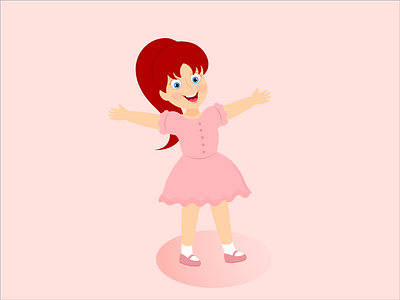 Smiling happy redhead girl doll