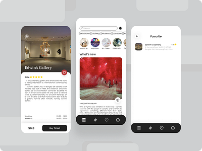 Museum & Gallery Mobile App exploration home product design ui ui design uiux