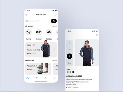 Home page - Product view page design home sport ui