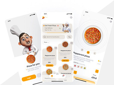 UI/UX design for a pizza shop branding design figma food home illustration onboard sport ui