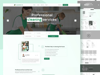 Landing page for cleaning services site design figma graphic design home landing page logo sport ui web
