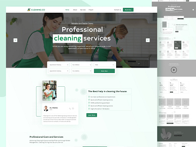 Landing page for cleaning services site