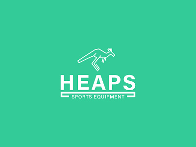 Heaps logo design abstract animal brand branding dailylogochallenge design equipment font freelance graphic design heaps identity illustration kangaroo logo logodesign sport sports equipment typography vector