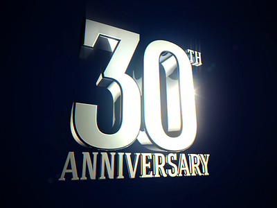 30th anniversary 30th 3d text anniversary celebration elegant glossy massive metal powerful stainless steel