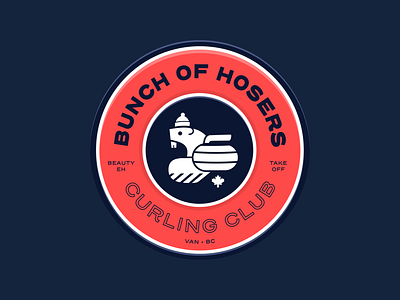 Bunch of Hosers Curling Club badge branding concept curling design logo design sports sports branding sports design sports logo