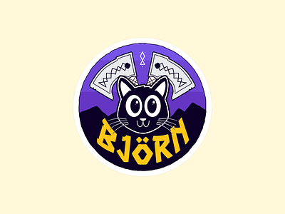 Bjorn the viking cat – Sticker 2 cat graphic design illustration lettering sticker viking
