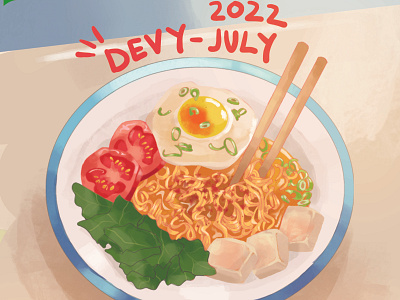 Indomie Food Illustration design graphic design handdrawn illustration photoshop