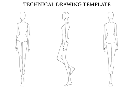 Fashion Technical Drawing Template 01 adobeillustrator graphic design vector