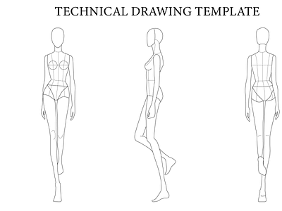 Fashion Technical Drawing Template - 02 adobeillustrator graphic design illustration vector