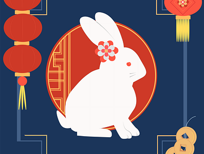 Chinese New Year 2023-Year of Rabbit adobeillustrator design graphic design illustration vec