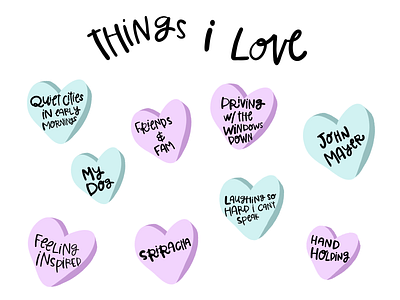 Valentine's Day - Things I love design drawing hand drawn hand lettering handlettering hearts illustration illustrator love procreate procreate app procreate art procreate brushes procreateapp typography