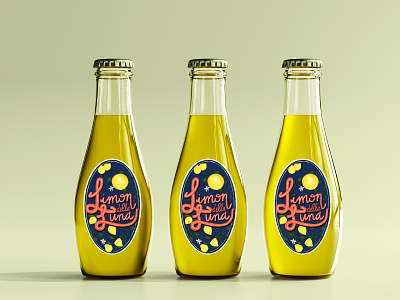 Limon della Luna branding design illustration label lemon limon packaging