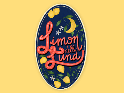 Limon della Luna beverage beverage label illustration italian label label design lemon limone packaging sparkling water