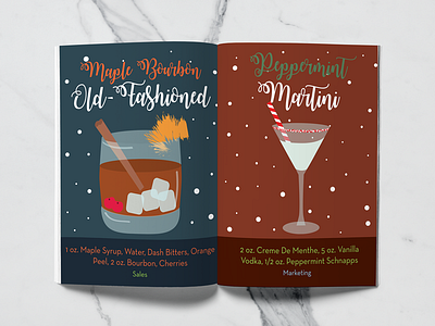 Holiday Cocktail Guide card holiday card illustration indesign photoshop