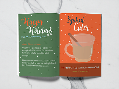 Holiday Cocktails holiday card illustration indesign photoshop