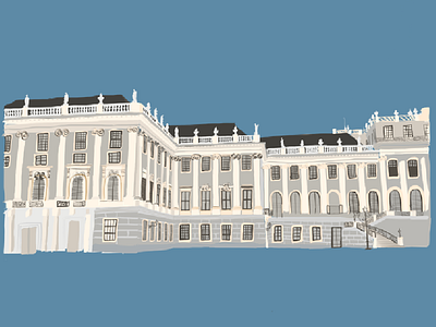 Schloss Schonbrunn austria digital drawing draw drawing europe explore illustrate illustration illustrator painting palace procreate travel vienna wander