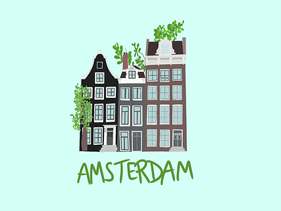 I love you, Amsterdam amsterdam building city city illustration city scape digital nomad explore explorer foliage illustration travel travel illustration traveling wander